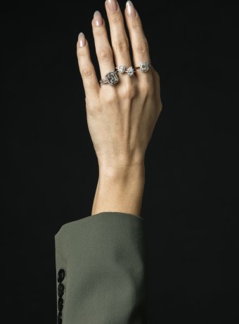 Model wearing jewelry