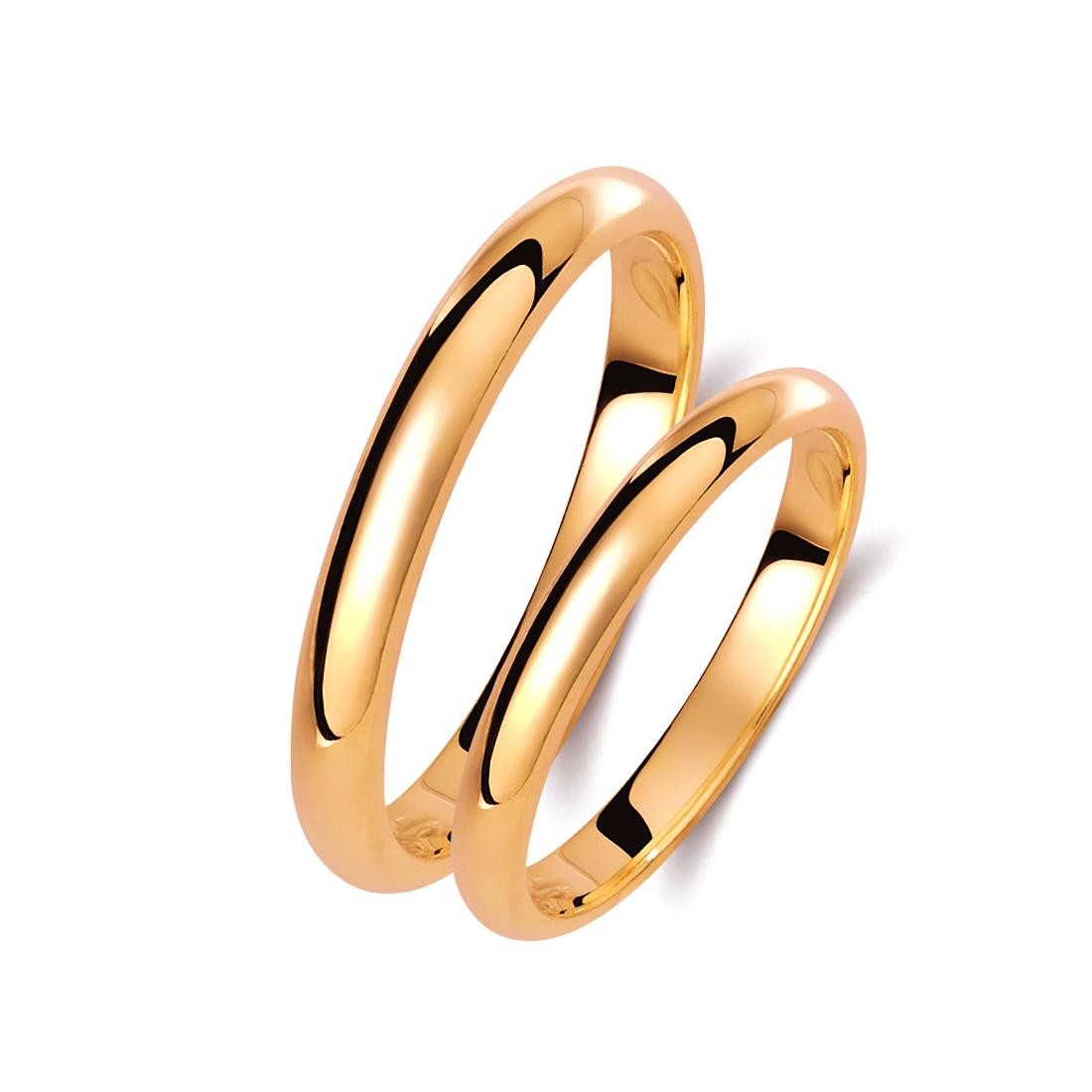 Ζευγάρι βέρες ροζ χρυσό 14 καρατίων. Σχέδιο 002p-pa