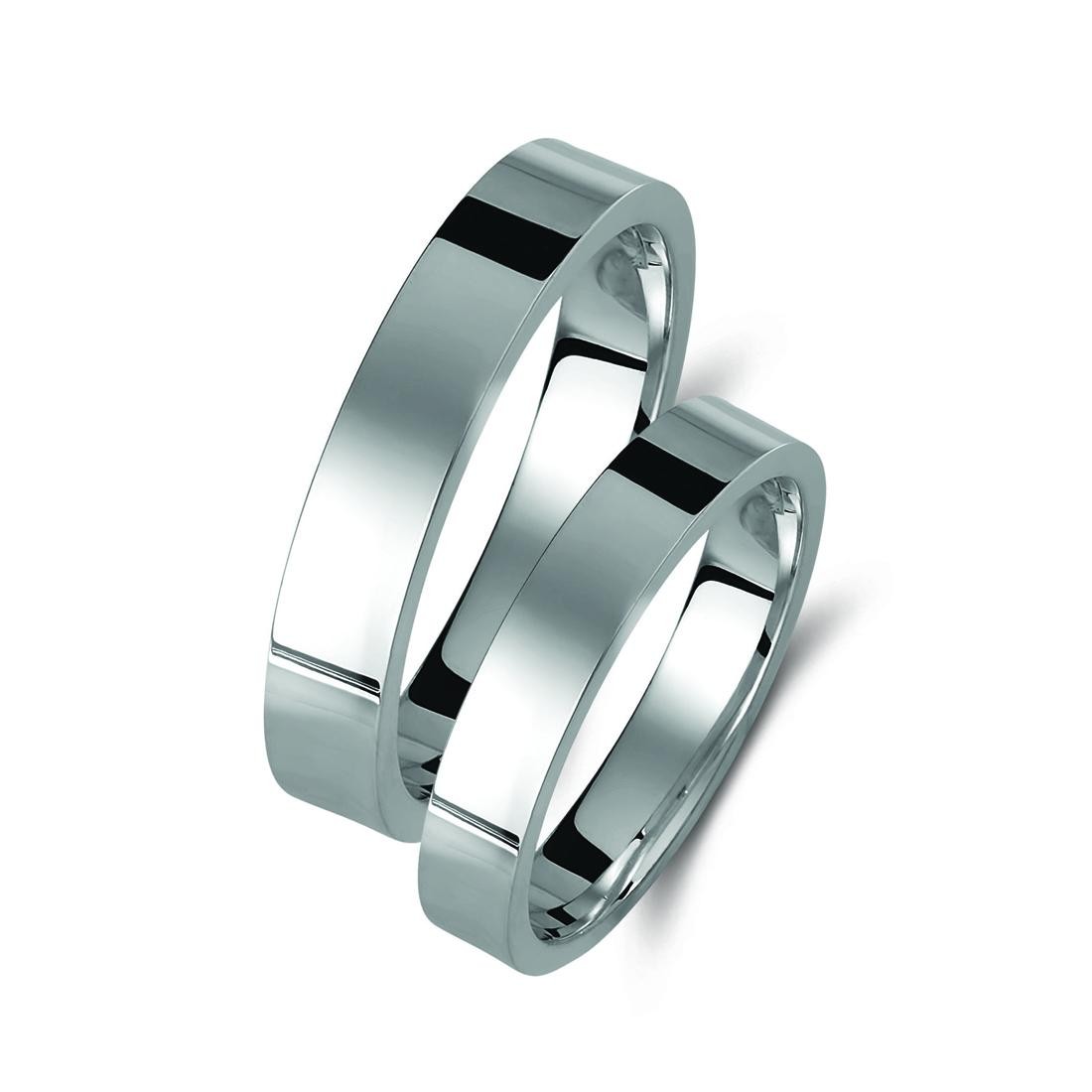 Ζευγάρι βέρες λευκόχρυσες 18 καρατίων. Σχέδιο 011b-ba 