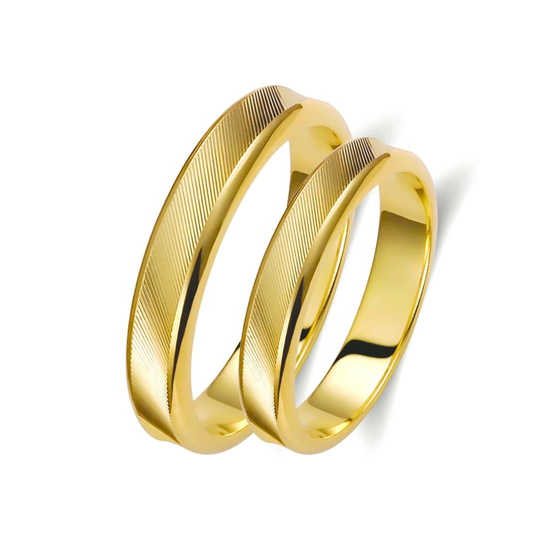 Ζευγάρι βέρες χρυσές 14 καρατίων. Σχέδιο 041c-ca