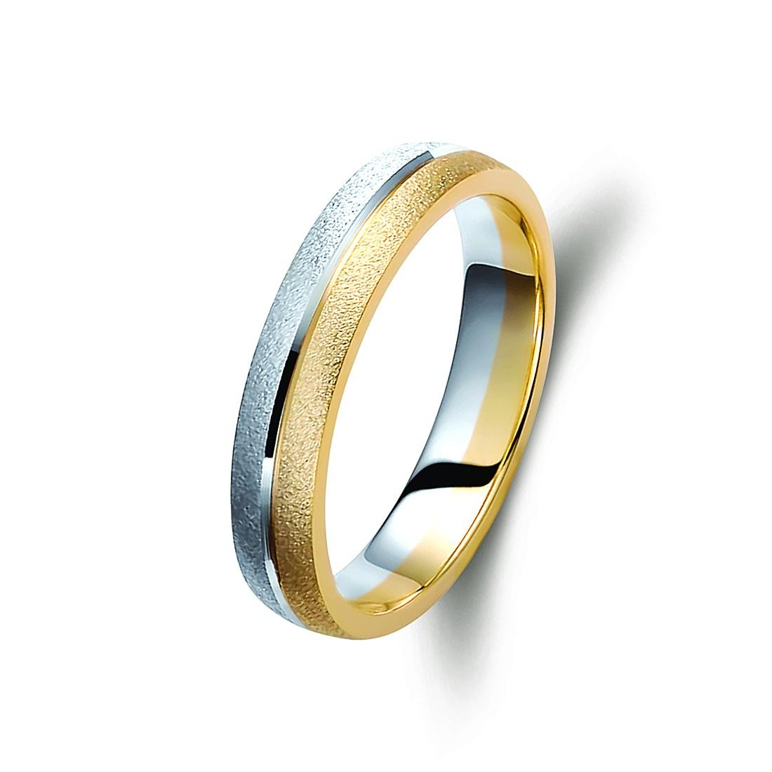 Ζευγάρι βέρες δίχρωμες χρυσό και λευκόχρυσο 14 καρατίων.Σχέδιο 134a-aa 