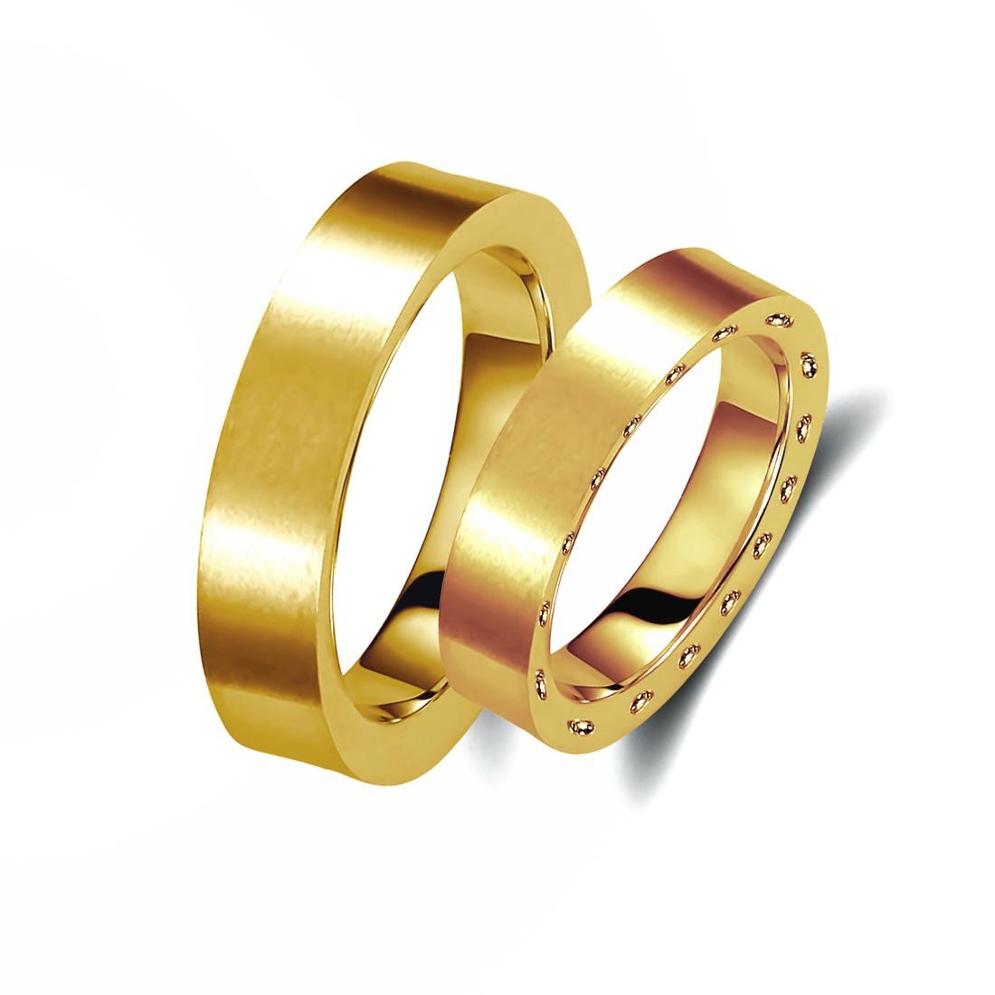 Ζευγάρι βέρες χρυσές 14 καρατίων. Σχέδιο 247c-ca