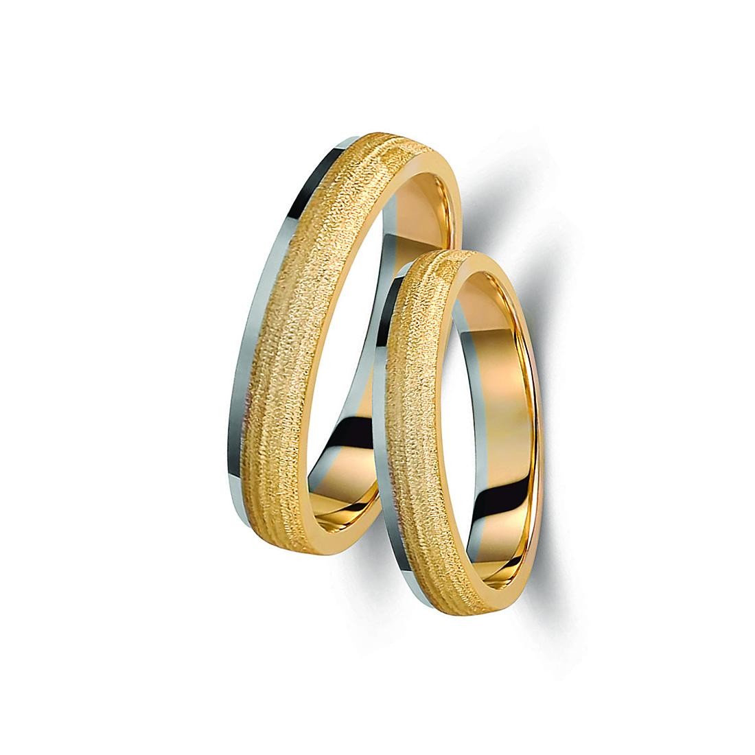 Ζευγάρι βέρες δίχρωμες χρυσό και λευκόχρυσο 14 καρατίων.Σχέδιο 264a-aa 