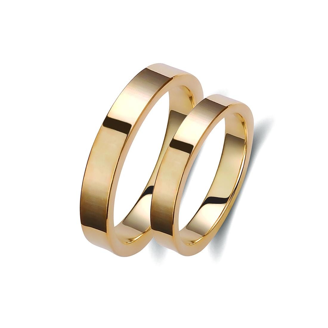 Ζευγάρι βέρες ροζ χρυσό 14 καρατίων. Σχέδιο 313p-pa