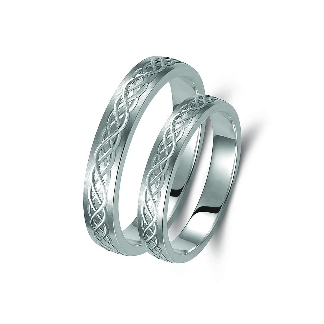 Ζευγάρι βέρες λευκόχρυσες 14 καρατίων. Σχέδιο 349b-ba