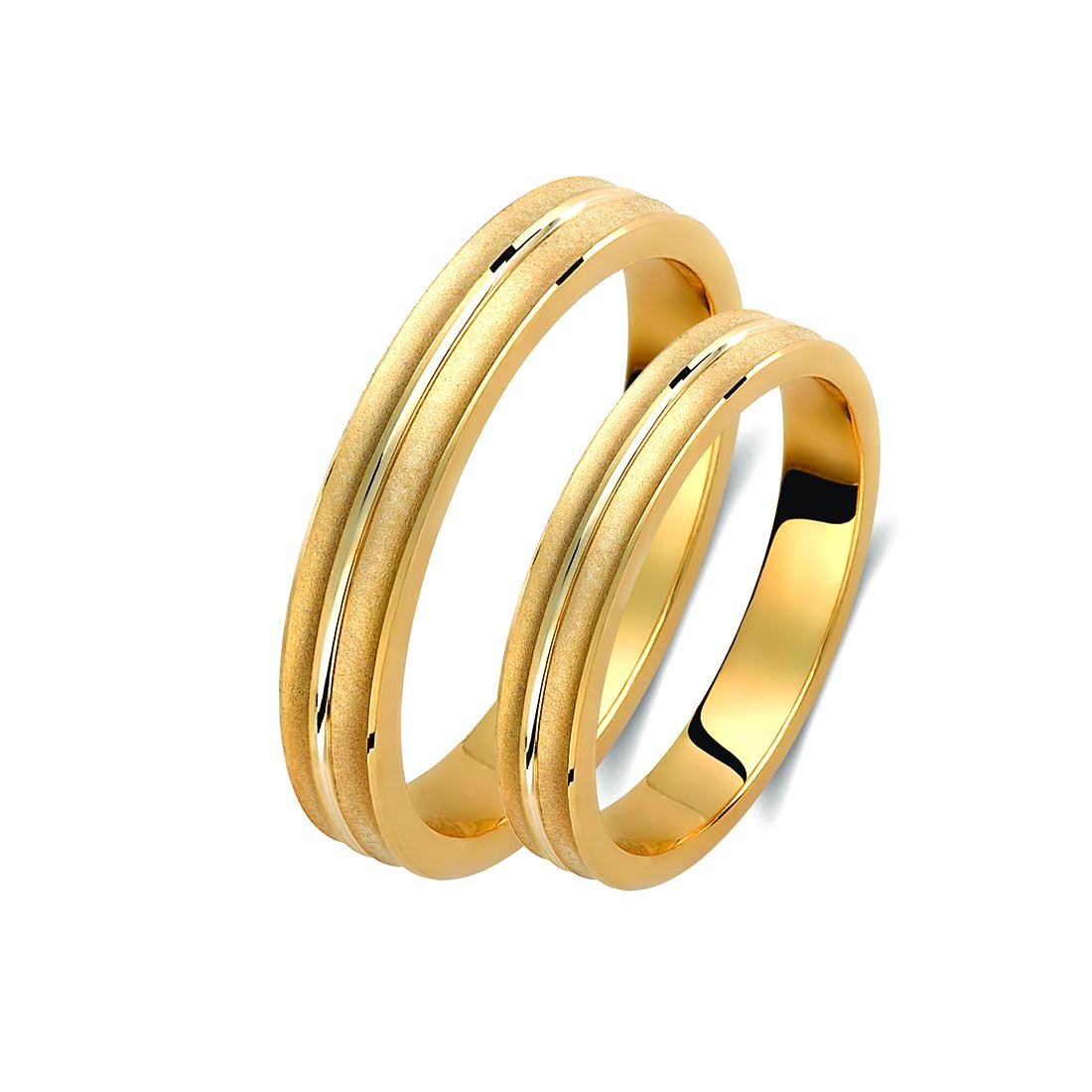 Ζευγάρι βέρες χρυσές 14 καρατίων. Σχέδιο 387c-ca