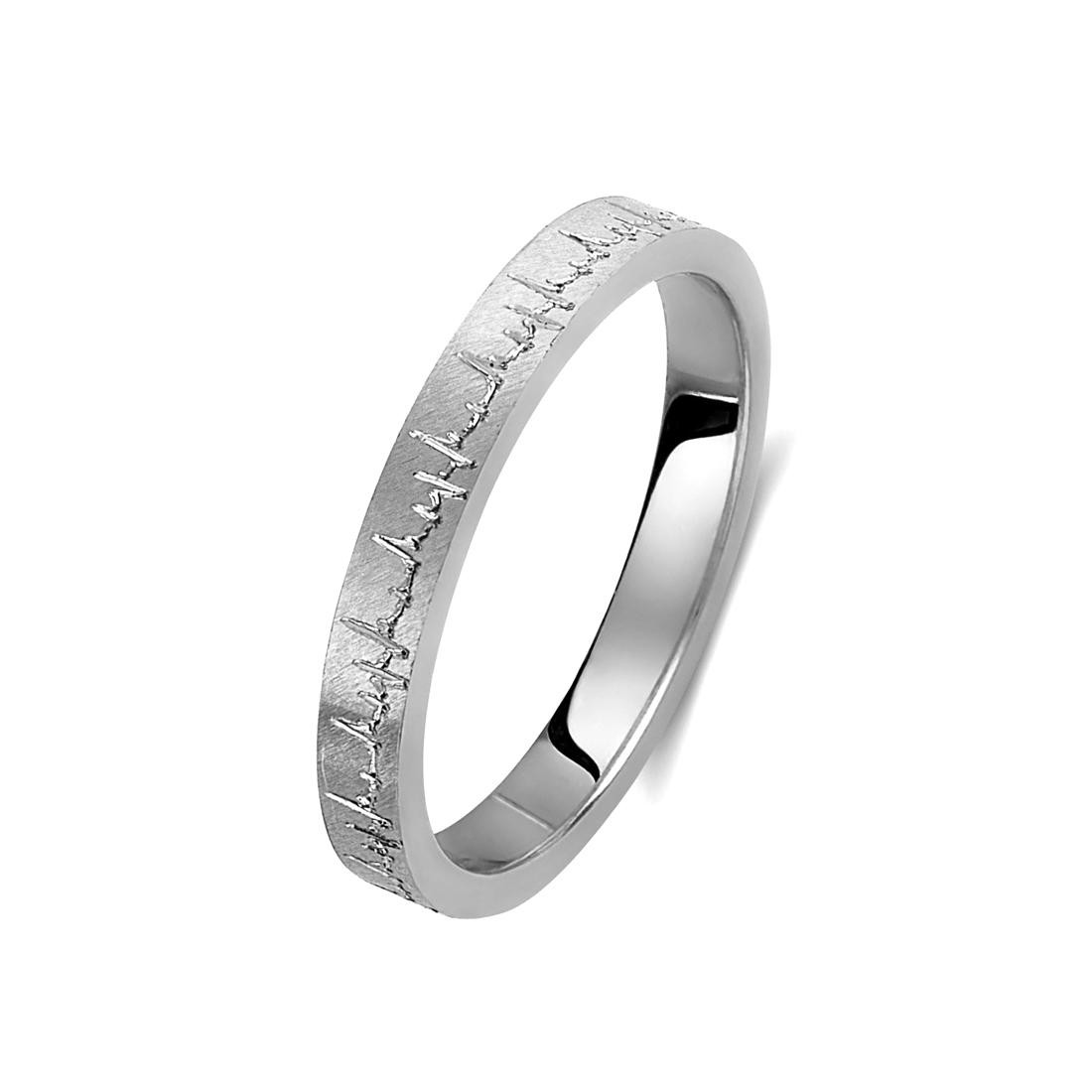 Ζευγάρι βέρες λευκόχρυσες 18 καρατίων. Σχέδιο 395b-ba