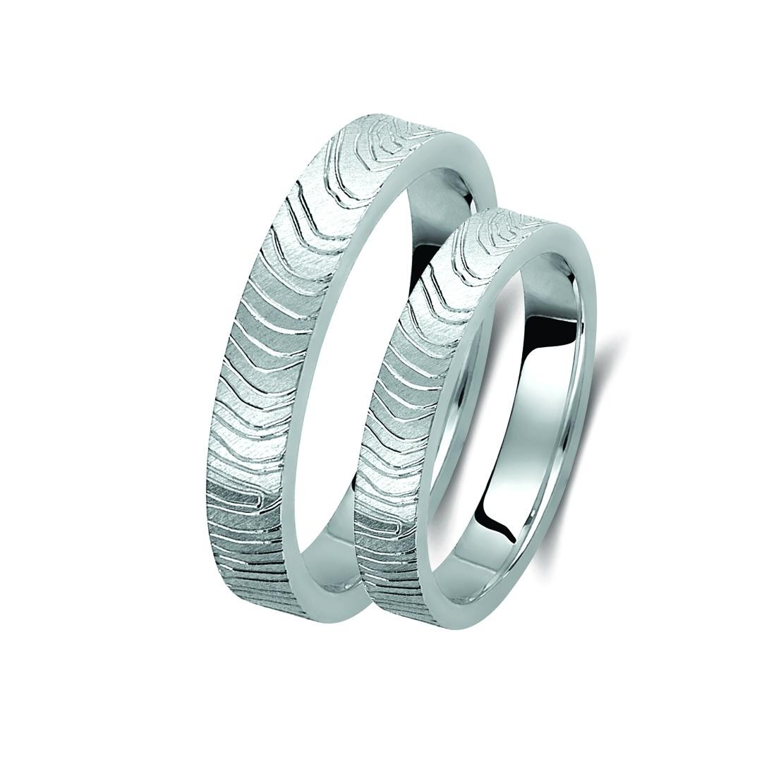 Ζευγάρι βέρες λευκόχρυσες 14 καρατίων. Σχέδιο 401b-ba