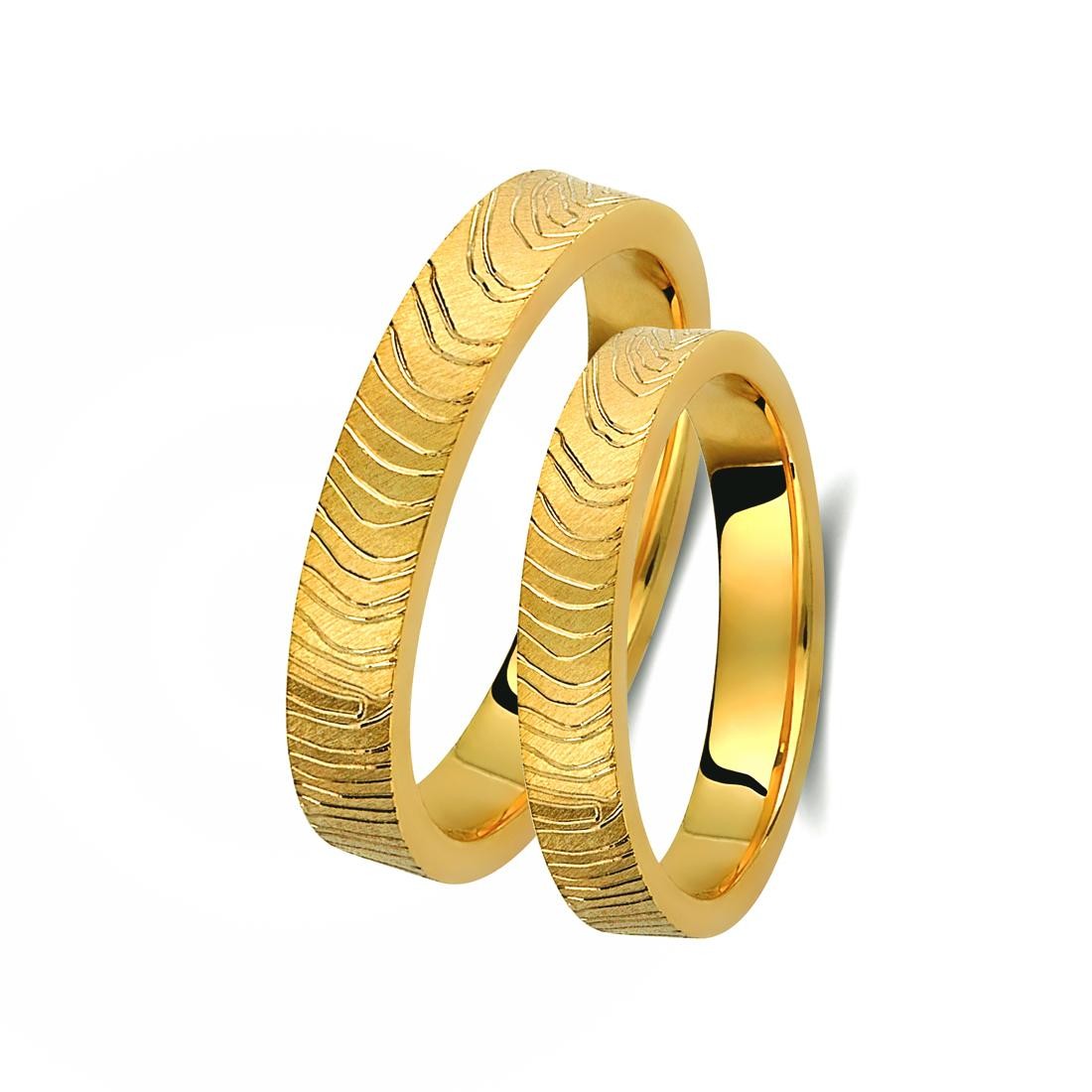 Ζευγάρι βέρες χρυσές 14 καρατίων. Σχέδιο 401c-ca