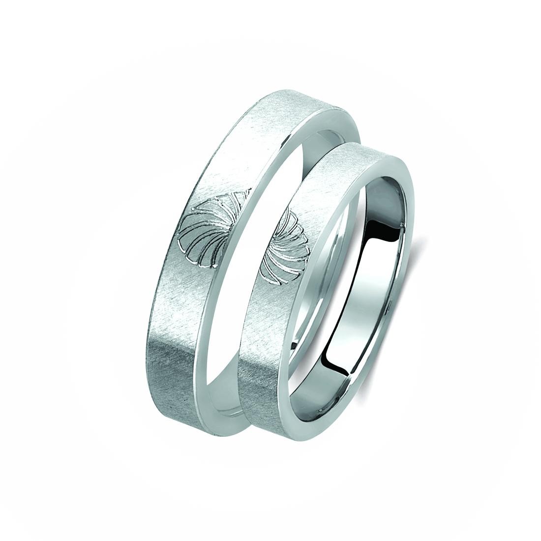 Ζευγάρι βέρες λευκόχρυσες 14 καρατίων. Σχέδιο 403b-ba