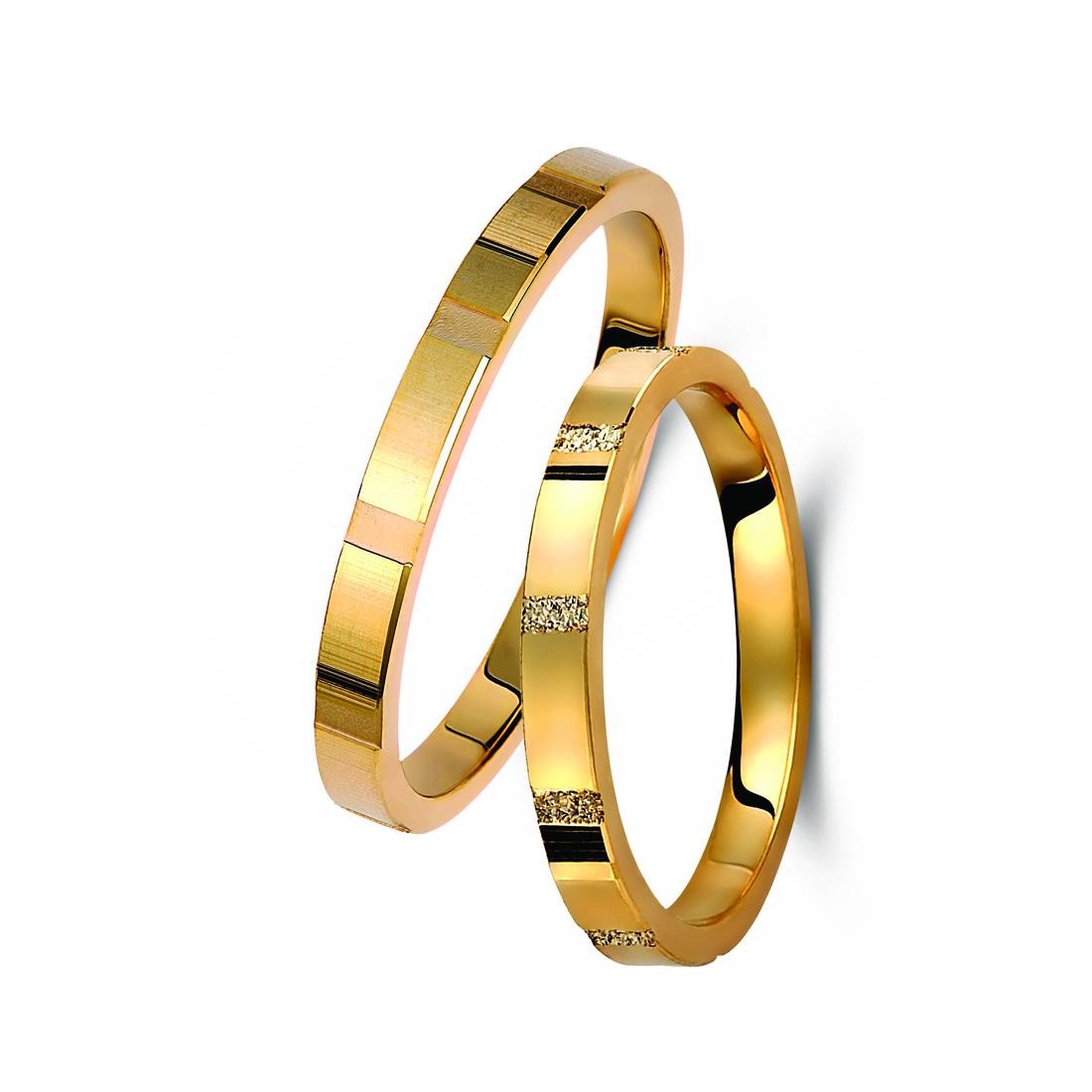 Ζευγάρι βέρες χρυσές 14 καρατίων.Σχέδιο 413c-ca