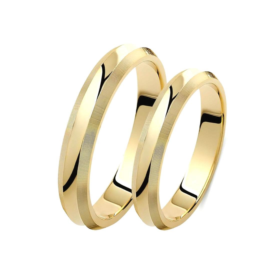 Ζευγάρι βέρες χρυσές 14 καρατίων. Σχέδιο 447c-ca