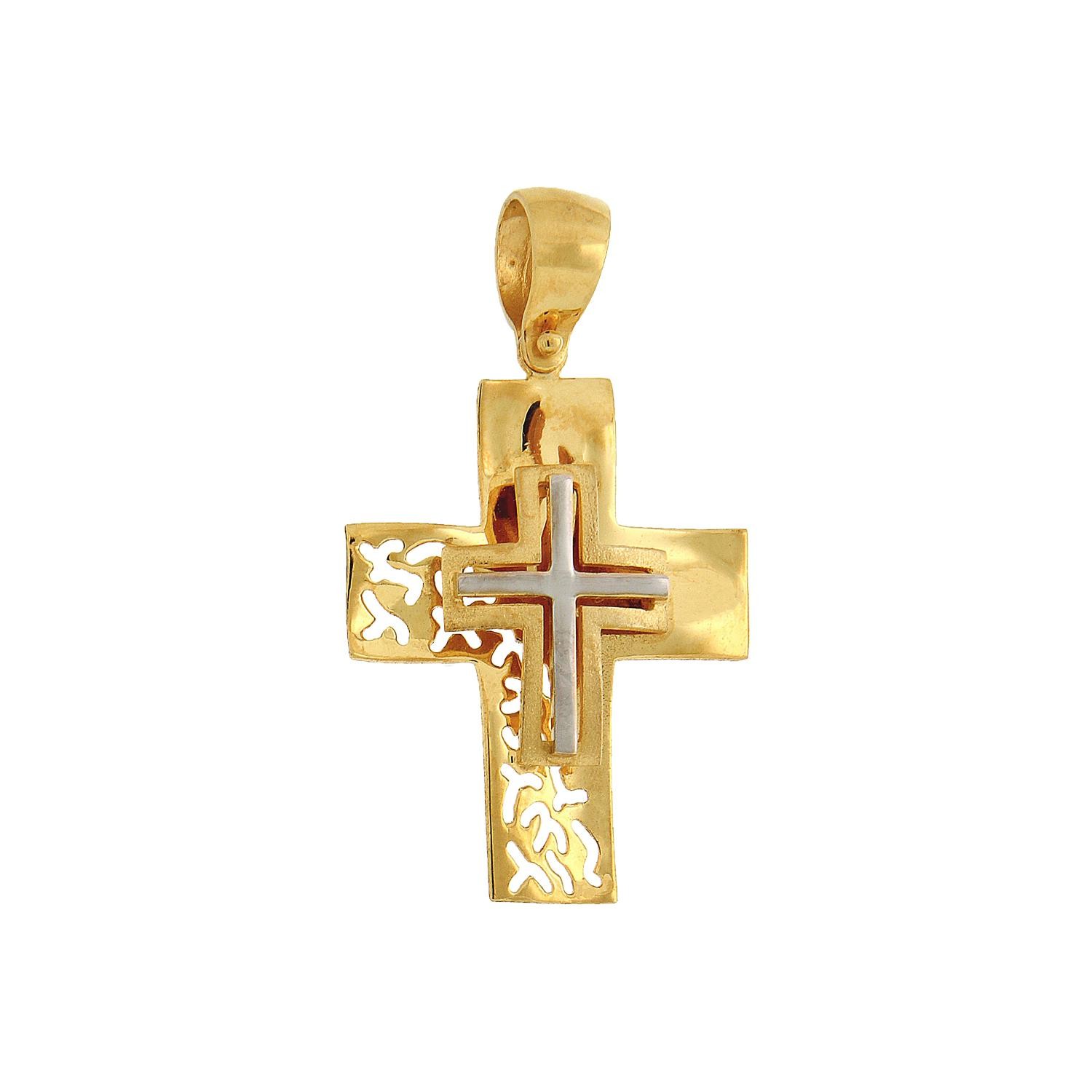 Σταυρός κεντημένος δίχρωμος