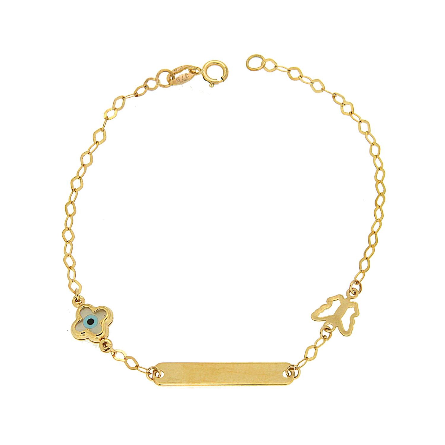 Ταυτότητα χρυσή μάτι σε σταυρό και πεταλούδα K14