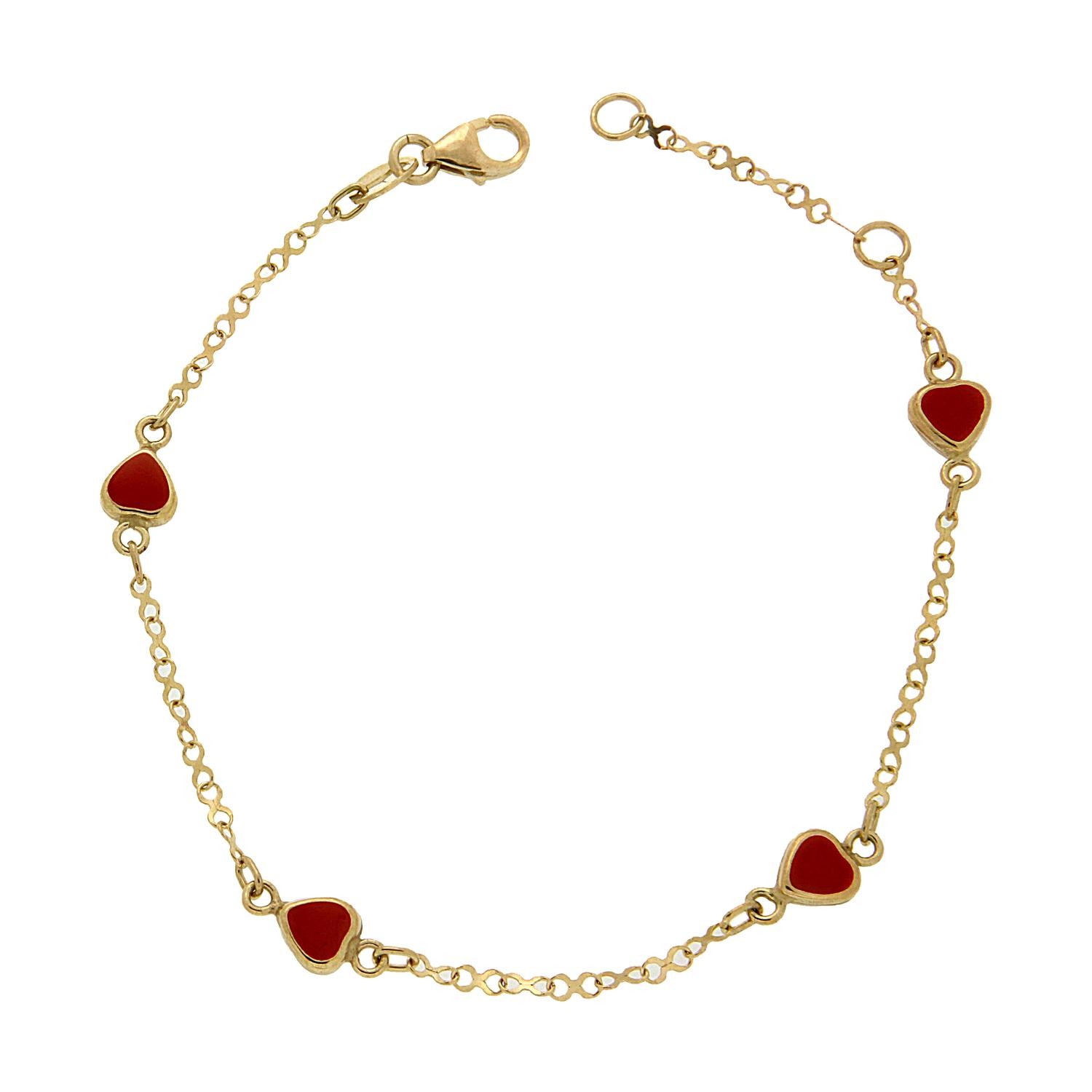 Βραχιόλι παιδικό με καρδιές Βραχιόλι παιδικό με καρδιές