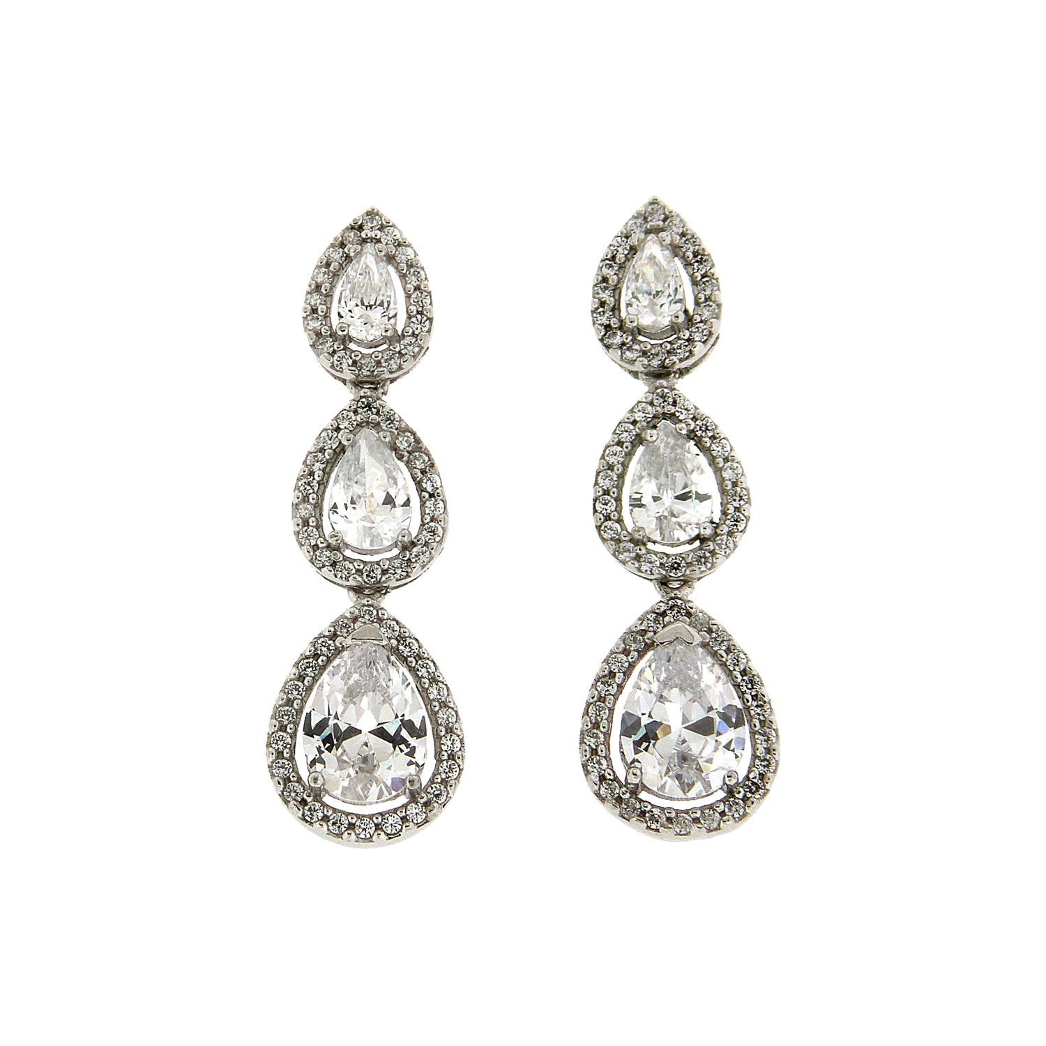 Σκουλαρίκια ροζέτες τριπλές δάκρυ