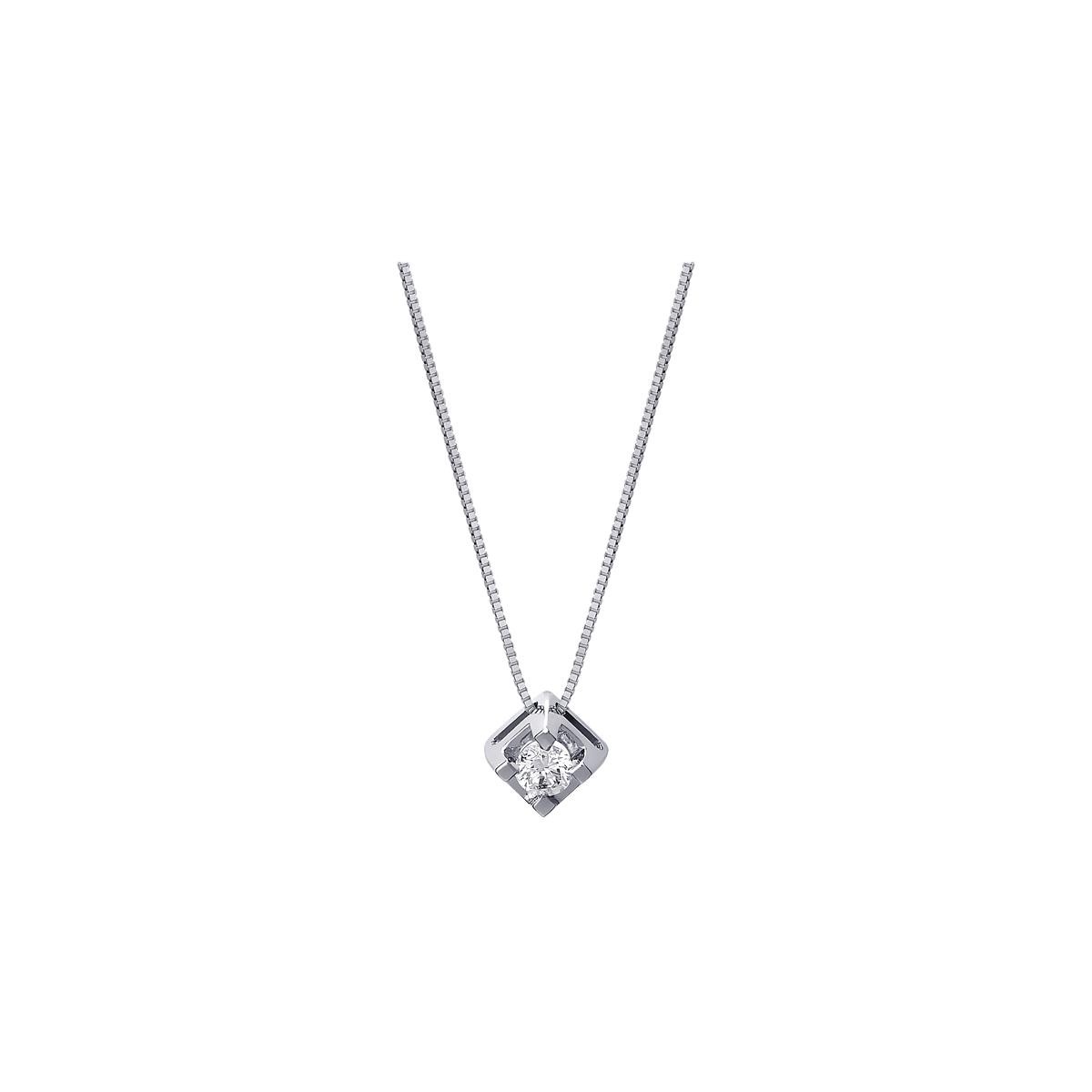 Κολιέ diamond μονόπετρο ρόμβος 0.14ct