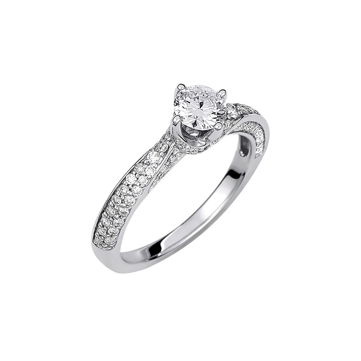 Δαχτυλίδι μονόπετρο diamonds φλόγα  1ct