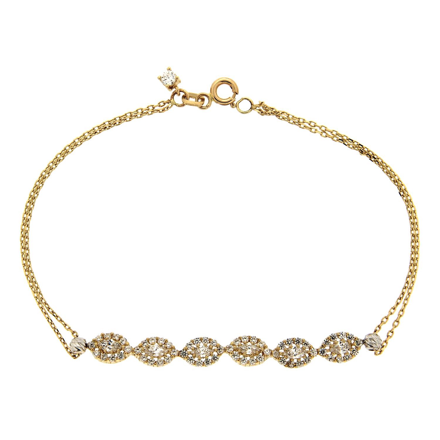 Βραχιόλι χρυσό με ροζέτες 14 καρατίων