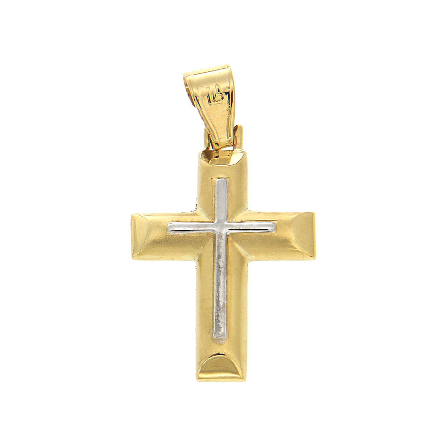 Σταυρός δίχρωμος από χρυσό 14 καρατίων (4942750)