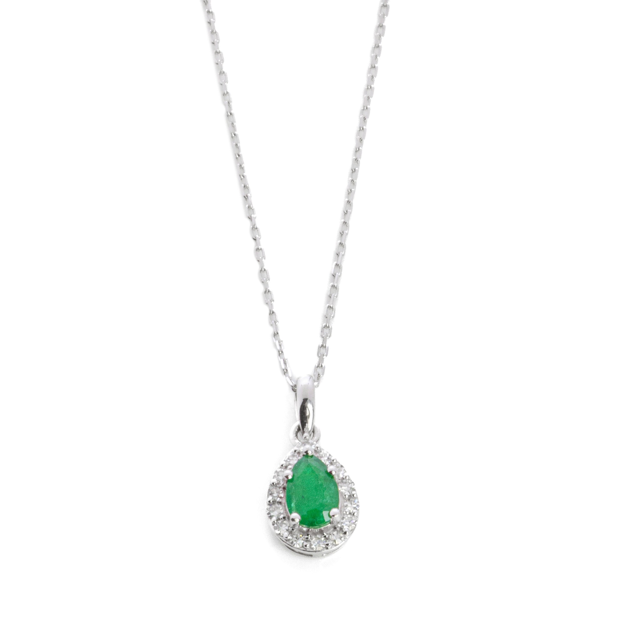 Μενταγιόν ροζέτα με σμαράγδι 0.33ct