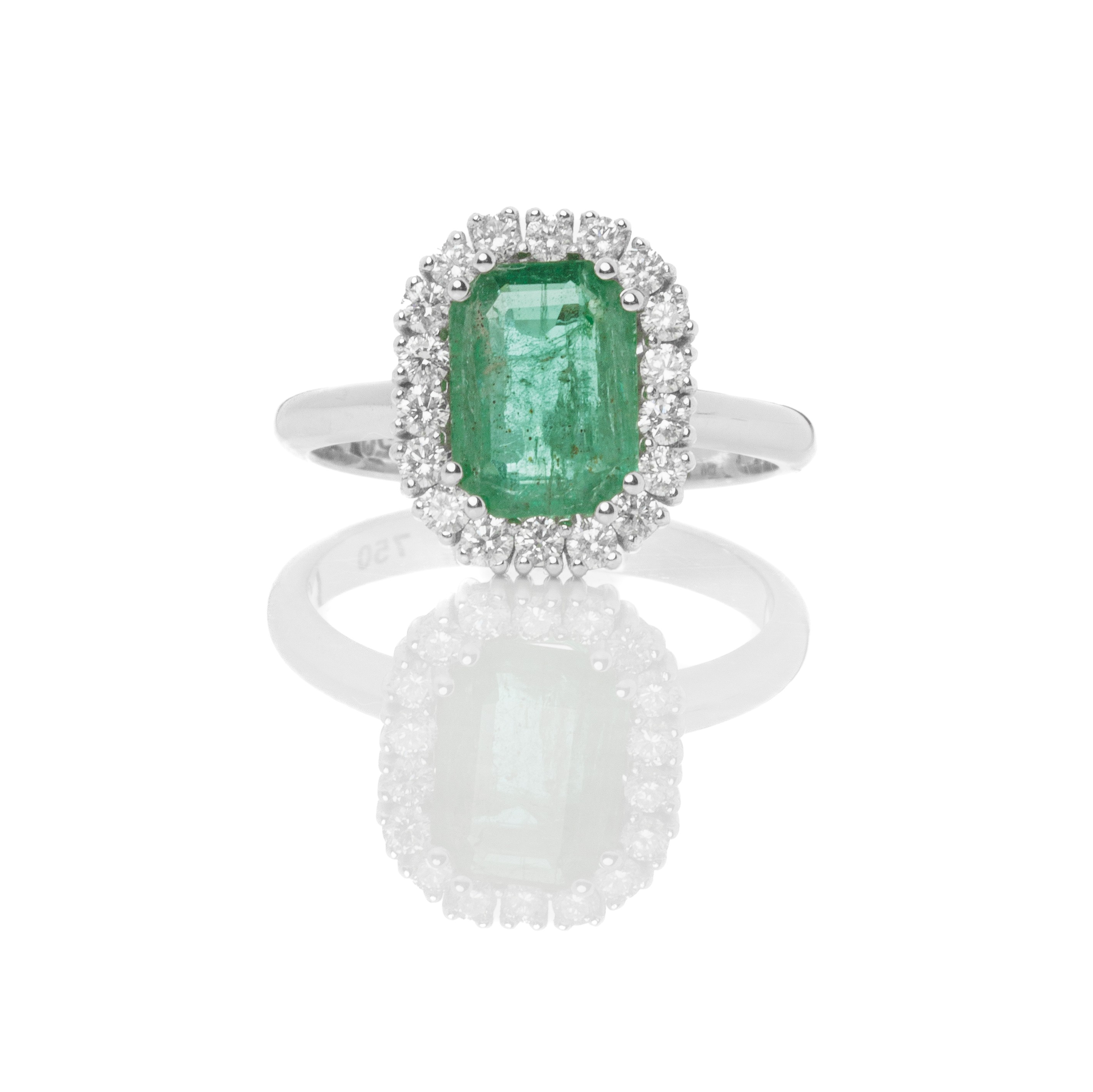 Δαχτυλίδι με διαμάντια και σμαράγδι 1.69ct