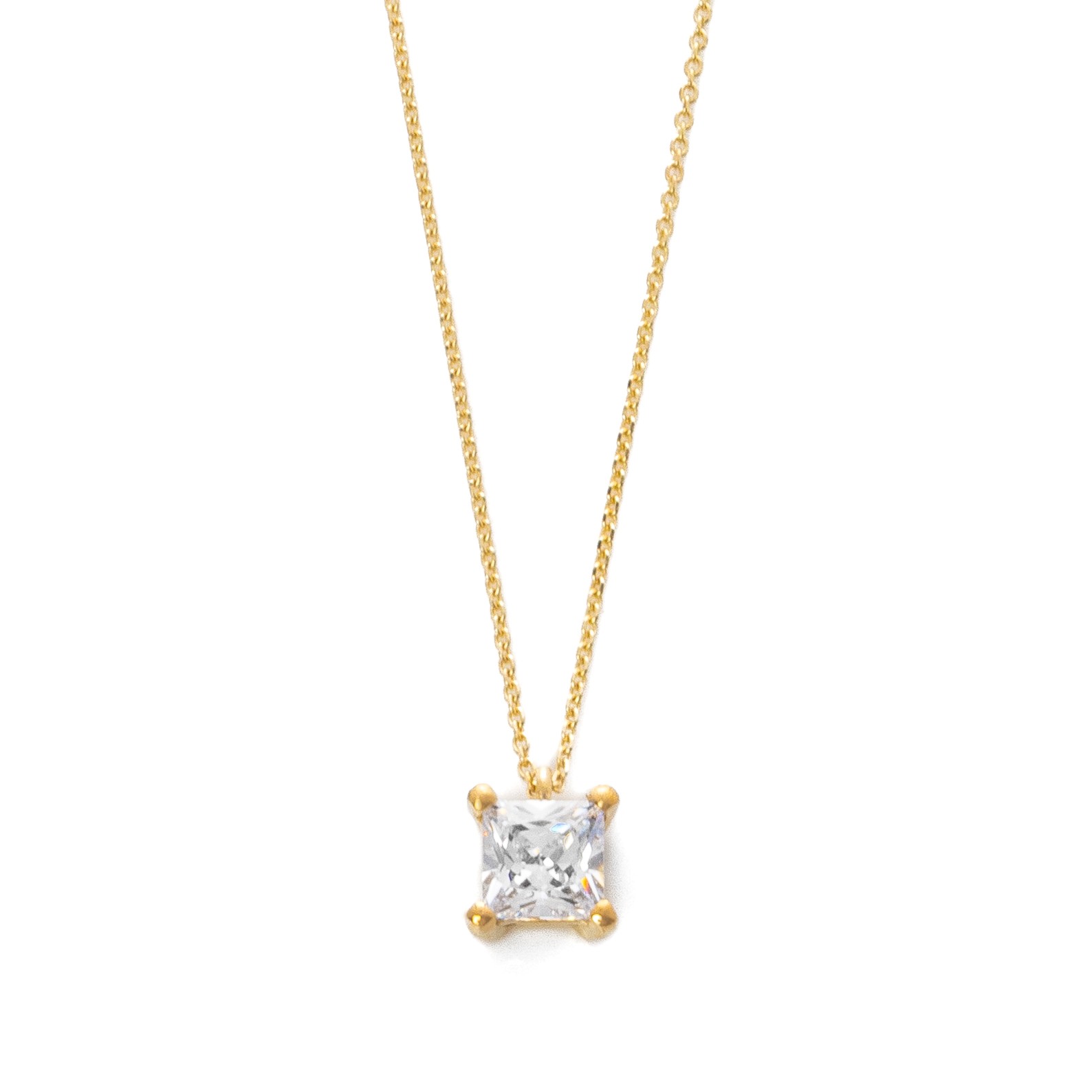 Κολιέ μονόπετρο ζιργκόν princess