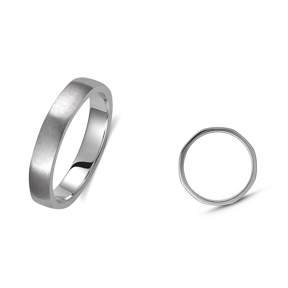 Ζευγάρι βέρες λευκόχρυσες 18 καρατίων. Σχέδιο 348b-ba