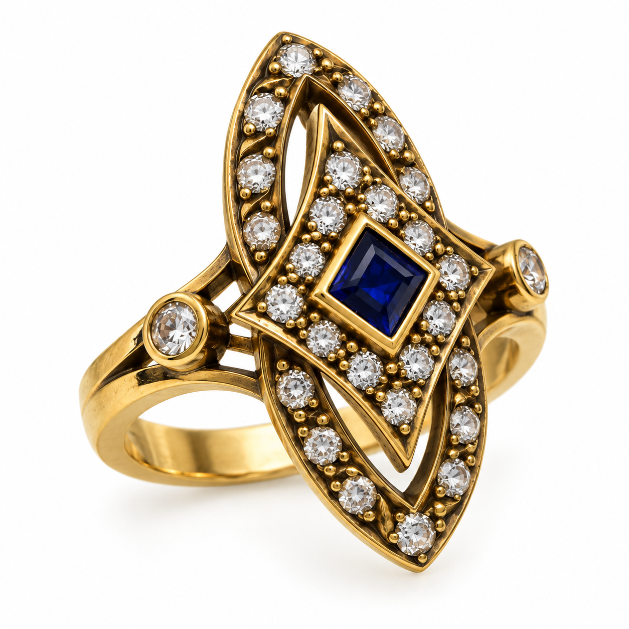 Δαχτυλίδι vintage 18kt blue sapphire